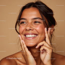 Smiling Woman with Radiant Skin and Joyful Expression