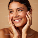 Smiling Woman with Radiant Skin and Joyful Expression