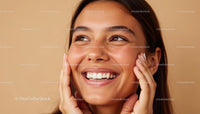Smiling Woman With Joyful Expression and Radiant Skin