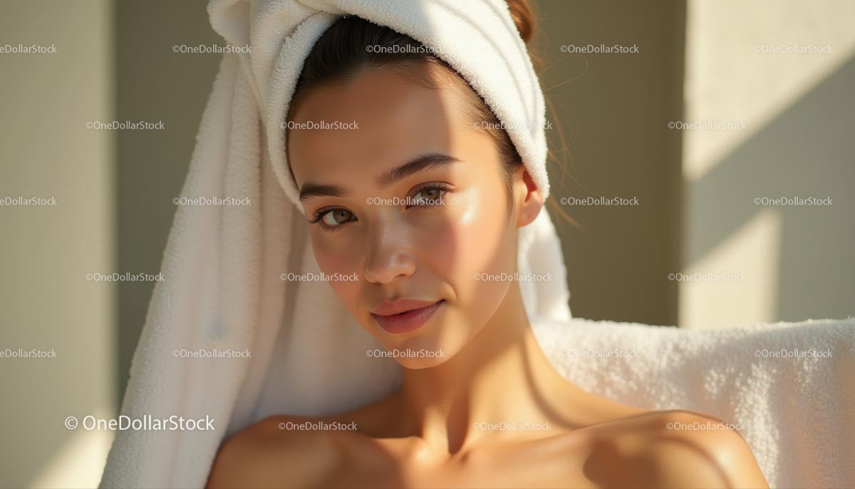 Serene Woman Enjoying Relaxing Spa Day at Home