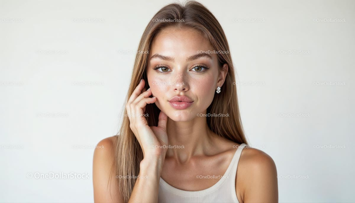 Elegancka kobieta z blond włosami i subtelną biżuterią