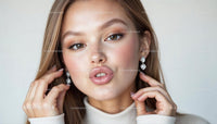 Elegant Woman with Glamorous Earrings in Close-Up