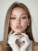 Glamorous Woman with Elegant Fashion and Soft Makeup