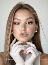 Glamorous Woman with Elegant Fashion and Soft Makeup