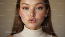 Close-Up Portrait of a Glamorous Young Woman with Earrings