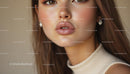 Close-Up Portrait of Woman with Glossy Lips