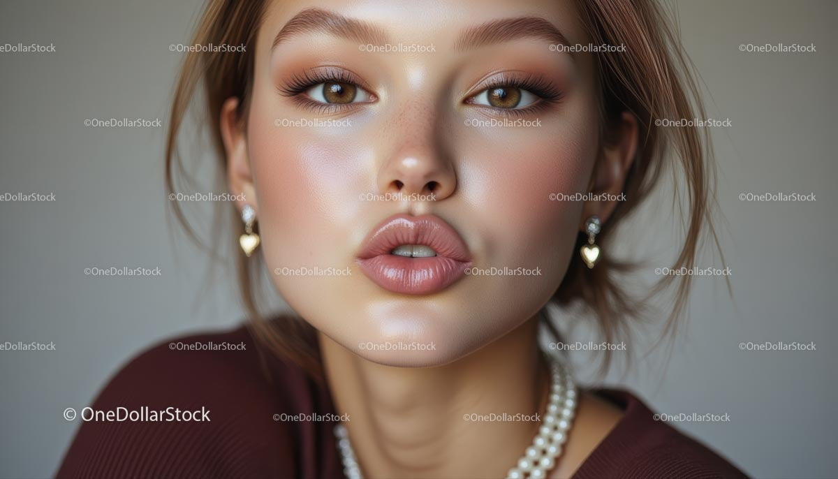 Portret młodej kobiety z elegancką biżuterią z bliska