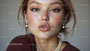 Close-Up Portrait of Young Woman with Elegant Jewelry