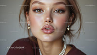 Close-Up Portrait of Young Woman with Elegant Jewelry