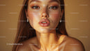 Elegant Woman with Subtle Makeup in Warm Lighting