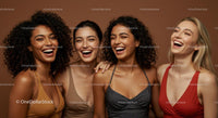 Diverse Group of Women Joyfully Laughing Together