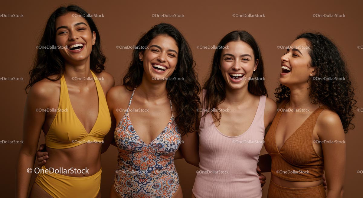 Smiling Women in Colorful Summer Outfits