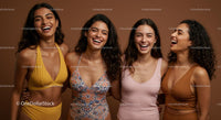 Smiling Women in Colorful Summer Outfits
