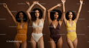 Group of Diverse Women in Stylish Swimwear