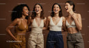 Diverse Group of Women Laughing Together in Casual Attire