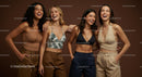 Joyful Group of Diverse Women in Fashionable Outfits