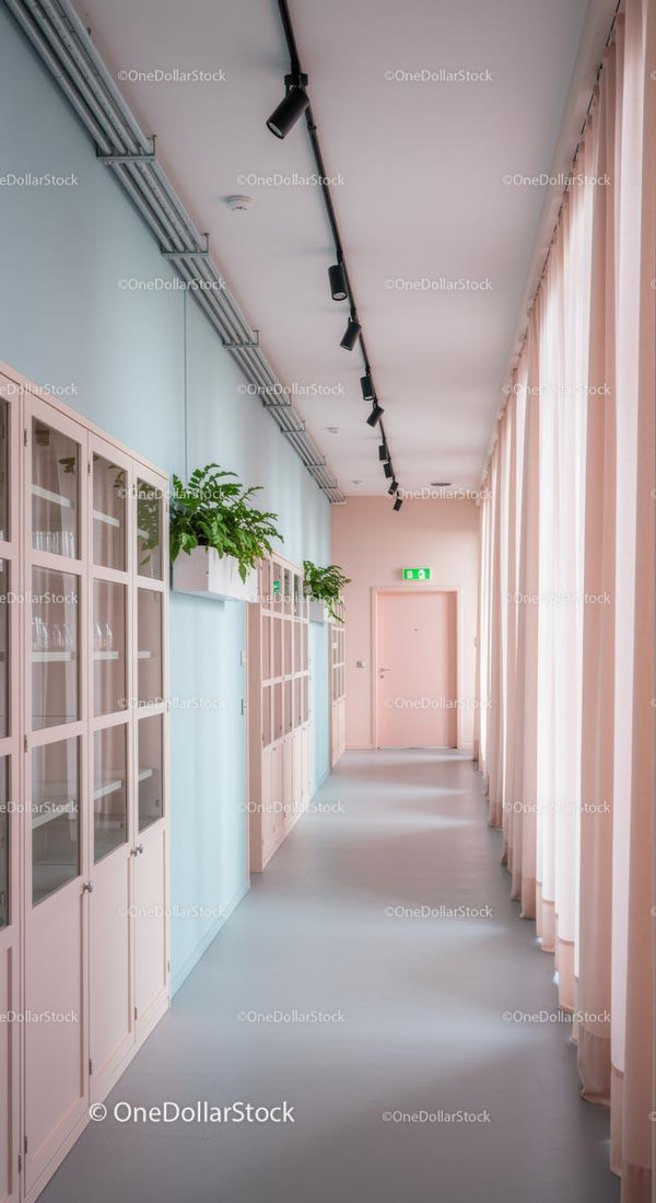 Modern Office Corridor with Minimalist Design