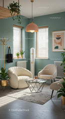 Modern Scandinavian Living Room with Cozy Armchairs