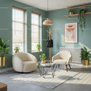 Modern Living Room with Indoor Plants and Cozy Chairs