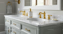 Luxurious Bathroom with Gold Fixtures and Marble Countertop