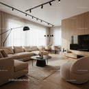 Sleek Minimalist Living Room with Neutral Tones