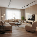 Modern Beige Living Room with Elegant Interior Design