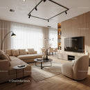 Modern Minimalist Living Room with Elegant Neutral Tones