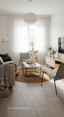 Scandinavian Inspired Living Room with Natural Elements