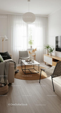 Scandinavian Inspired Living Room with Natural Elements