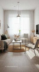 Modern Scandinavian Living Room with Cozy Atmosphere