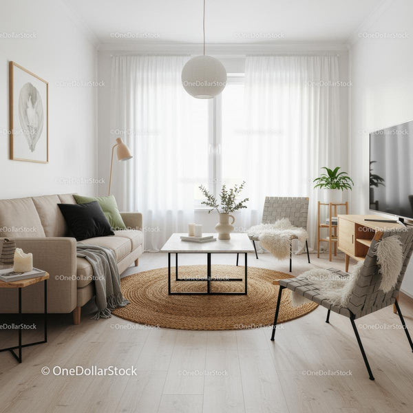 Minimalist Living Room with Cozy Scandinavian Design