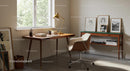 Mid-Century Home Office with Natural Light and Stylish Decor