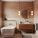 Modern Bathroom with Terrazzo Tiles and Freestanding Bathtub