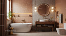 Modern Bathroom with Terrazzo Wall and Elegant Fixtures