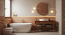 Luxurious Modern Bathroom with Freestanding Tub and Terrazzo Tiles