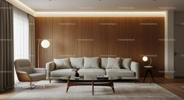 Modern Living Room with Minimalist Wooden Design