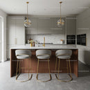 Modern Minimalist Kitchen with Gray Cabinets and Island
