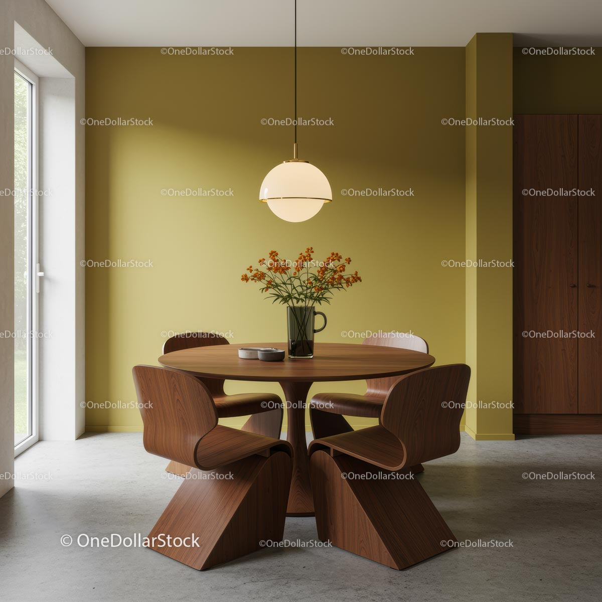 Modern Dining Room with Elegant Wooden Furniture