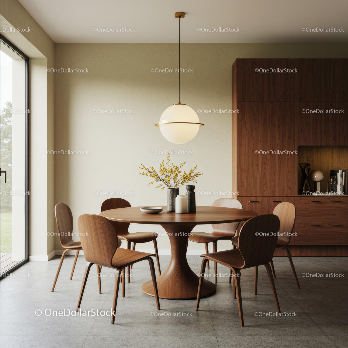 Modern Dining Room with Elegant Wooden Furniture