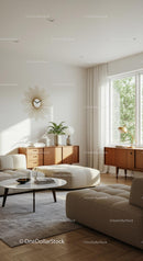 Minimalist Living Room with Sunlit Elegance