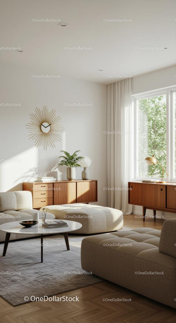 Minimalist Living Room with Sunlit Elegance