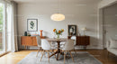Elegant Mid-Century Modern Dining Room with Sunflowers