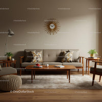 Modern Living Room with Elegant Wooden Furniture and Decor