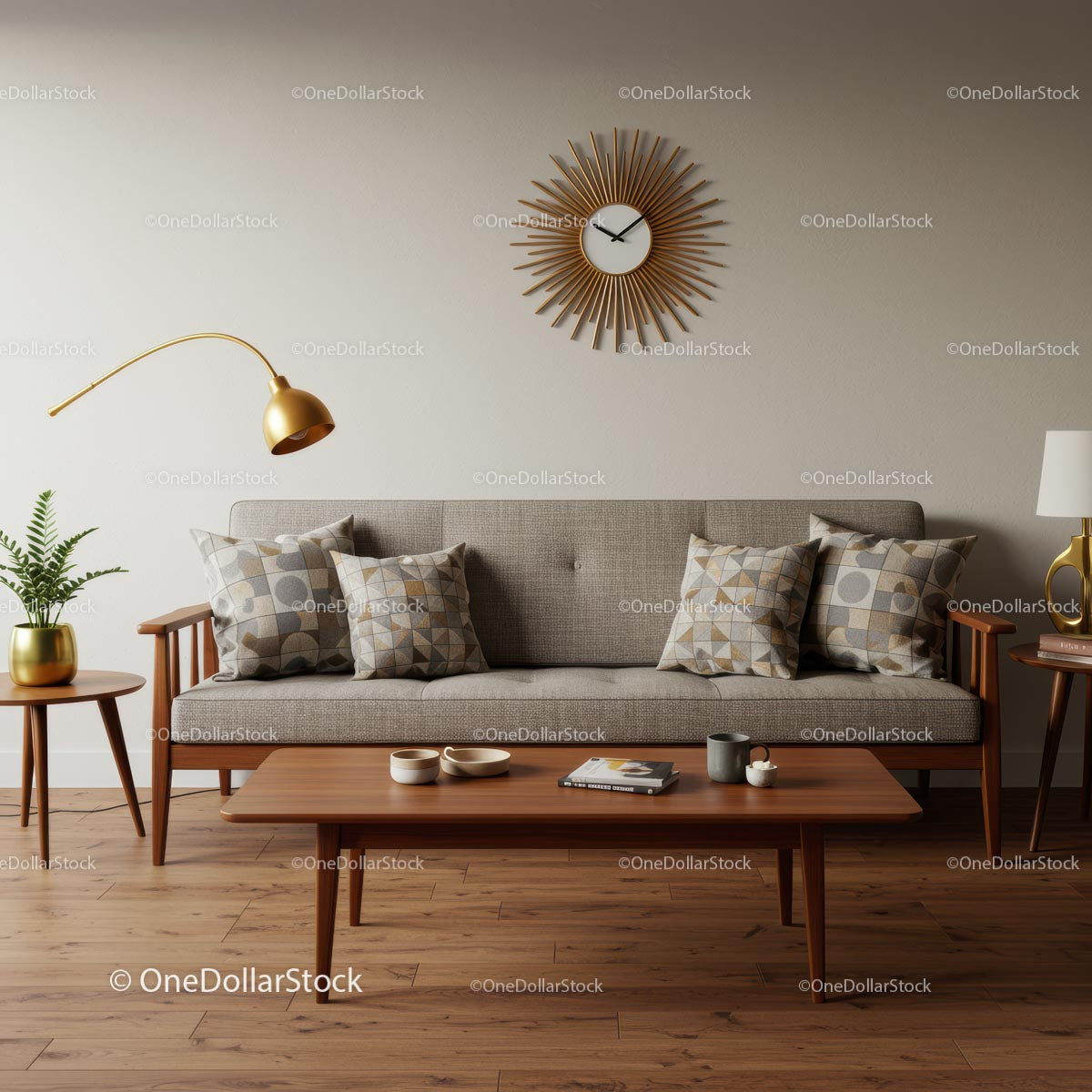 Mid-Century Modern Living Room with Stylish Decor
