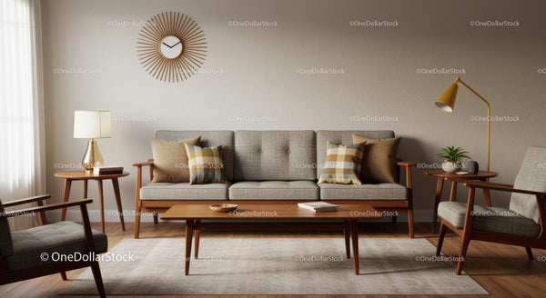 Mid-Century Modern Living Room with Wooden Furniture