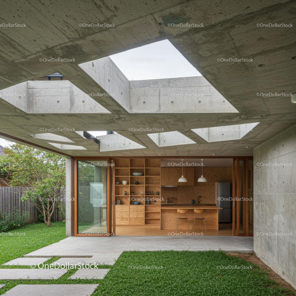 Modern Minimalist Home with Open Concrete and Wooden Features