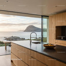 Modern Kitchen Overlooking Scenic Ocean View