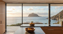 Modern Kitchen with Ocean and Island View at Sunset