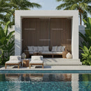 Luxury Outdoor Cabana by the Pool with Palm Trees