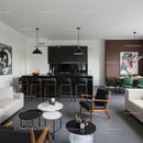 Modern Open Space Kitchen and Living Room with Elegant Decor